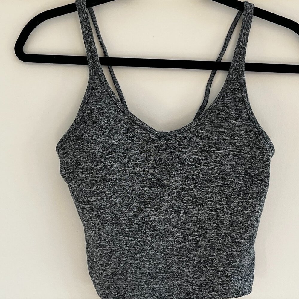 Quince Ultra-Soft Strappy Cropped Tank Grey Size Small